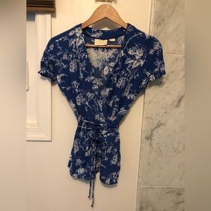NWOT Maeve for Anthropologie Tropical Wrap Blouse Size 2